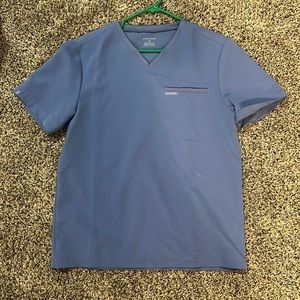 Jaanuu 4-Pocket V-Neck Scrub Top - M - Ceil Blue